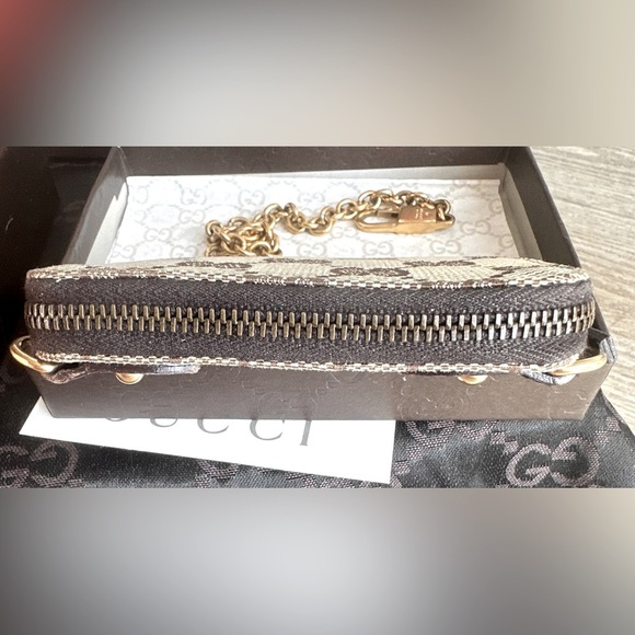 Gucci GG Canvas w Leather Micro Mini Chain Pouch Bag - Picture 11 of 16